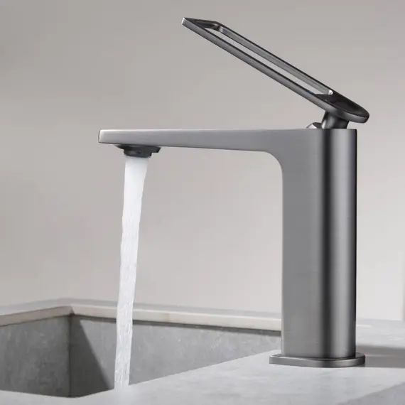 СМЕСИТЕЛЬ ДЛЯ РАКОВИНЫ B&W UK9901MG ВОРОНЕНАЯ СТАЛЬ