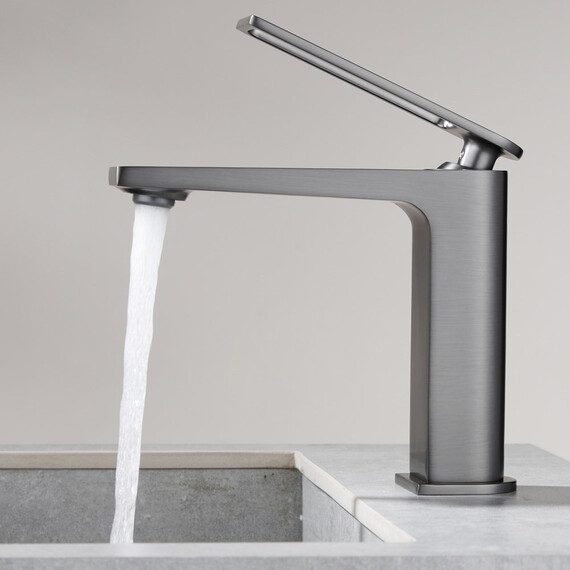 СМЕСИТЕЛЬ ДЛЯ РАКОВИНЫ B&W UK9901MG ВОРОНЕНАЯ СТАЛЬ