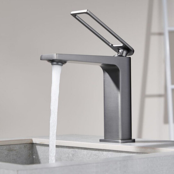 СМЕСИТЕЛЬ ДЛЯ РАКОВИНЫ B&W UK9901MG ВОРОНЕНАЯ СТАЛЬ