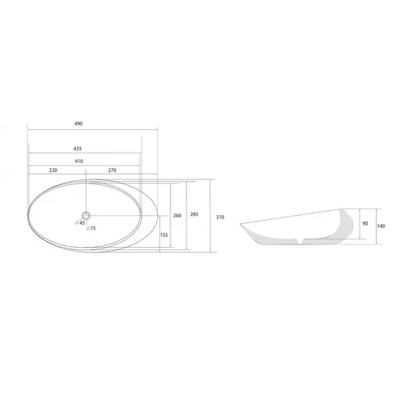 РАКОВИНА НАКЛАДНАЯ ABBER BEQUEM AC2107 БЕЛАЯ