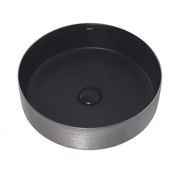 РАКОВИНА НАКЛАДНАЯ ABBER BEQUEM AC2109BS ЧЕРНЫЙ МАТОВЫЙ С СЕРЕБРОМ