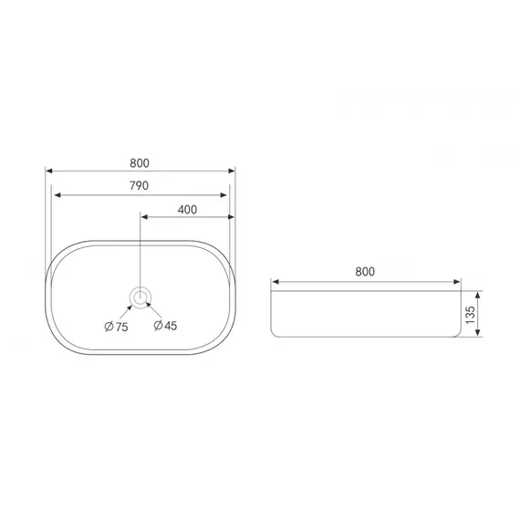 РАКОВИНА НАКЛАДНАЯ ABBER BEQUEM AC2110 БЕЛАЯ
