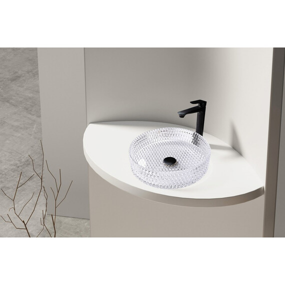 РАКОВИНА НАКЛАДНАЯ СТЕКЛЯННАЯ ABBER GLAS AK2301 ПРОЗРАЧНАЯ