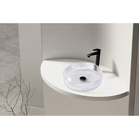 РАКОВИНА НАКЛАДНАЯ СТЕКЛЯННАЯ ABBER GLAS AK2301 ПРОЗРАЧНАЯ