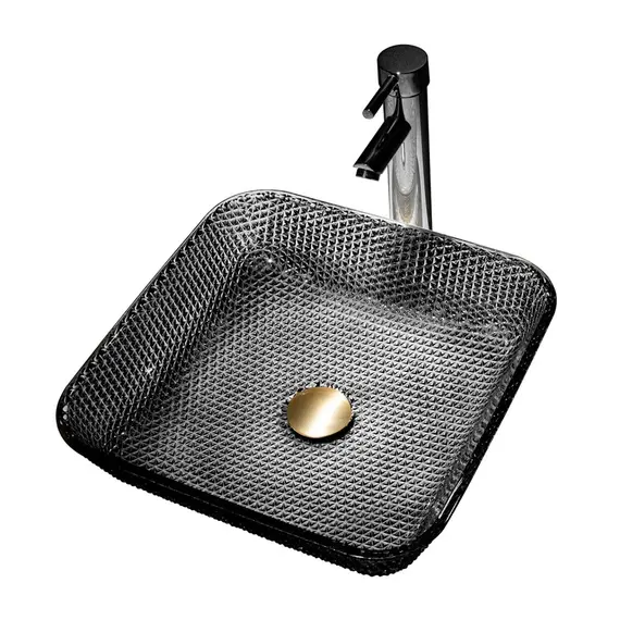 РАКОВИНА НАКЛАДНАЯ СТЕКЛЯННАЯ ABBER GLAS AK2311B ЧЕРНАЯ