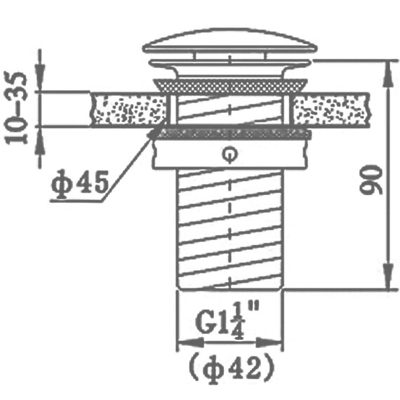 ДОННЫЙ КЛАПАН ДЛЯ РАКОВИНЫ B&W U8707GM АВТОМАТ