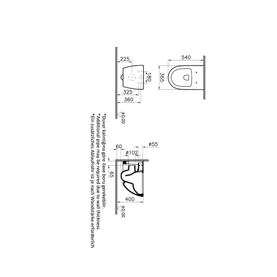 БЕЗОБОДКОВЫЙ ПОДВЕСНОЙ УНИТАЗ VITRA SENTO ЧЕРНЫЙ МАТОВЫЙ