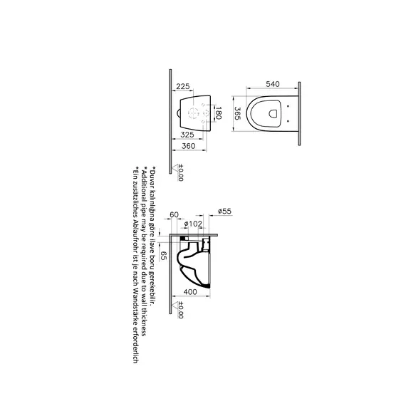 БЕЗОБОДКОВЫЙ ПОДВЕСНОЙ УНИТАЗ VITRA SENTO ЧЕРНЫЙ МАТОВЫЙ