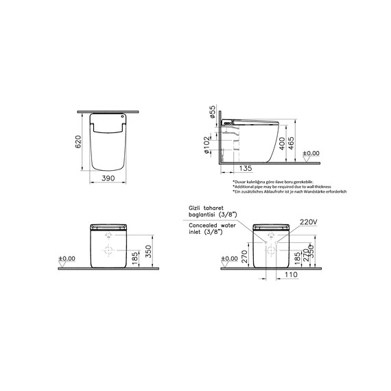 ИНТЕЛЛЕКТУАЛЬНЫЙ НАПОЛЬНЫЙ УНИТАЗ VITRA V-CARE PRIME