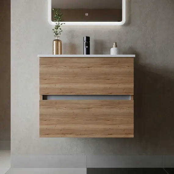 ТУМБА ПОДВЕСНАЯ SANCOS URBAN 590Х450Х550, C ДВУМЯ ЯЩИКАМИ ОСНАЩЕННЫМИ ДОВОДЧИКАМИ, ДУБ ГАЛИФАКС НАТУРАЛЬНЫЙ, АРТ. UR60EG