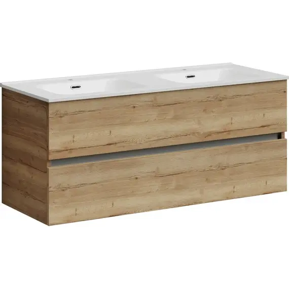 ТУМБА ПОДВЕСНАЯ SANCOS URBAN 1190Х450Х550, C ДВУМЯ ЯЩИКАМИ ОСНАЩЕННЫМИ ДОВОДЧИКАМИ, ДУБ ГАЛИФАКС НАТУРАЛЬНЫЙ, АРТ. UR120-2EG