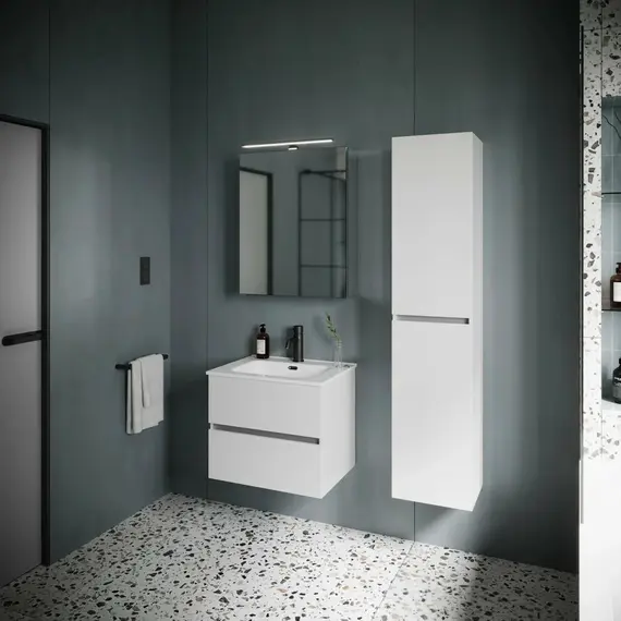 ТУМБА ПОДВЕСНАЯ SANCOS URBAN 590Х450Х550, C ДВУМЯ ЯЩИКАМИ ОСНАЩЕННЫМИ ДОВОДЧИКАМИ, БЕЛЫЙ ГЛЯНЕЦ , АРТ. UR60W