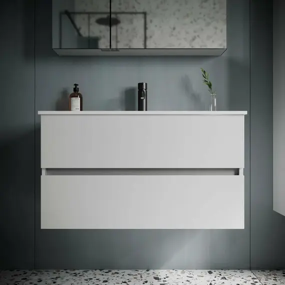 ТУМБА ПОДВЕСНАЯ SANCOS URBAN 890Х450Х550, C ДВУМЯ ЯЩИКАМИ ОСНАЩЕННЫМИ ДОВОДЧИКАМИ, БЕЛЫЙ ГЛЯНЕЦ , АРТ. UR90W