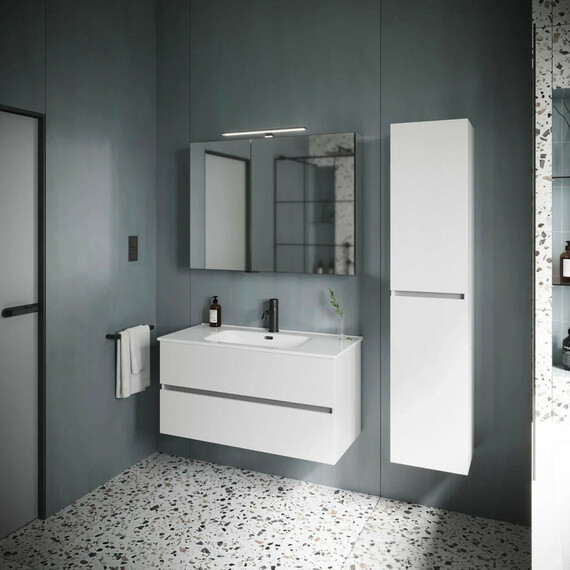 ТУМБА ПОДВЕСНАЯ SANCOS URBAN 990Х450Х550, C ДВУМЯ ЯЩИКАМИ ОСНАЩЕННЫМИ ДОВОДЧИКАМИ, БЕЛЫЙ ГЛЯНЕЦ, АРТ. UR100W