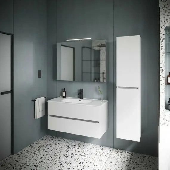 ТУМБА ПОДВЕСНАЯ SANCOS URBAN 990Х450Х550, C ДВУМЯ ЯЩИКАМИ ОСНАЩЕННЫМИ ДОВОДЧИКАМИ, БЕЛЫЙ ГЛЯНЕЦ, АРТ. UR100W