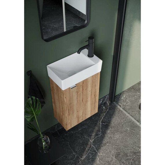 ТУМБА ПОДВЕСНАЯ SANCOS MINI 355Х205Х500, С РАСПАШНОЙ ДВЕРЦЕЙ, ВНУТРИ 1 ПОЛКА, ДУБ ГАЛИФАКС НАТУРАЛЬНЫЙ , АРТ.MN35EGR