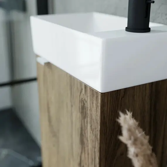 ТУМБА ПОДВЕСНАЯ SANCOS MINI 355Х205Х500, С РАСПАШНОЙ ДВЕРЦЕЙ, ВНУТРИ 1 ПОЛКА, ДУБ ЧАРЛЬСТОН, АРТ.MN35ECHR