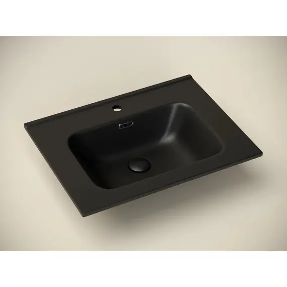 УМЫВАЛЬНИК НАКЛАДНОЙ ПРЯМОУГОЛЬНЫЙ ЧЕРНЫЙ МАТОВЫЙ CERAMICA NOVA ELEMENT 610*465*180ММ
