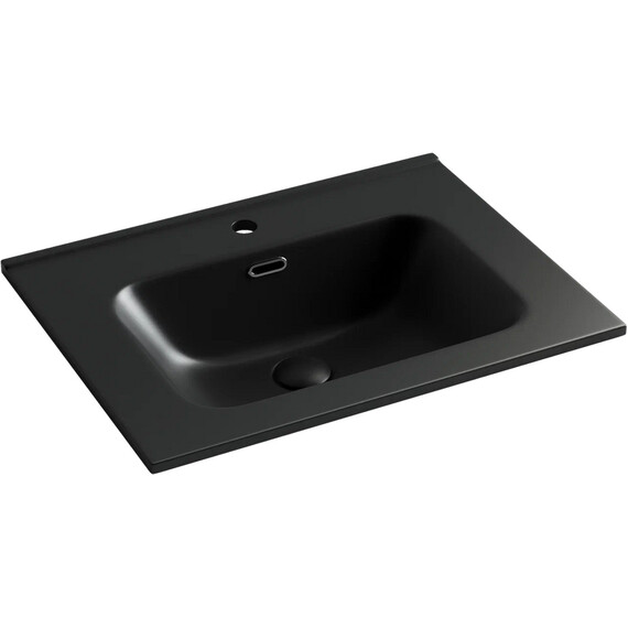 УМЫВАЛЬНИК НАКЛАДНОЙ ПРЯМОУГОЛЬНЫЙ ЧЕРНЫЙ МАТОВЫЙ CERAMICA NOVA ELEMENT 610*465*180ММ