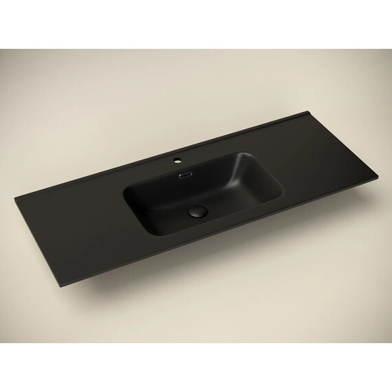 УМЫВАЛЬНИК НАКЛАДНОЙ ПРЯМОУГОЛЬНЫЙ ЧЕРНЫЙ МАТОВЫЙ CERAMICA NOVA ELEMENT 1210*465*180ММ