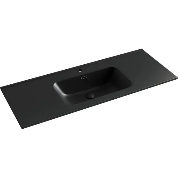 УМЫВАЛЬНИК НАКЛАДНОЙ ПРЯМОУГОЛЬНЫЙ ЧЕРНЫЙ МАТОВЫЙ CERAMICA NOVA ELEMENT 1210*465*180ММ
