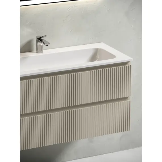 ТУМБА ПОДВЕСНАЯ SANCOS SNOB T 995Х445Х500, C ДВУМЯ ЯЩИКАМИ ОСНАЩЕННЫМИ ДОВОДЧИКАМИ, BEIGE SOFT , АРТ.SNT100CE