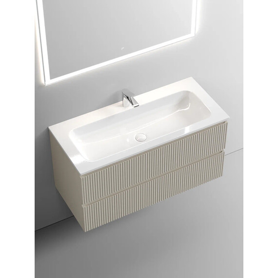 ТУМБА ПОДВЕСНАЯ SANCOS SNOB T 995Х445Х500, C ДВУМЯ ЯЩИКАМИ ОСНАЩЕННЫМИ ДОВОДЧИКАМИ, BEIGE SOFT , АРТ.SNT100CE