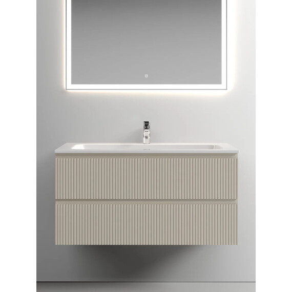 ТУМБА ПОДВЕСНАЯ SANCOS SNOB T 995Х445Х500, C ДВУМЯ ЯЩИКАМИ ОСНАЩЕННЫМИ ДОВОДЧИКАМИ, BEIGE SOFT , АРТ.SNT100CE