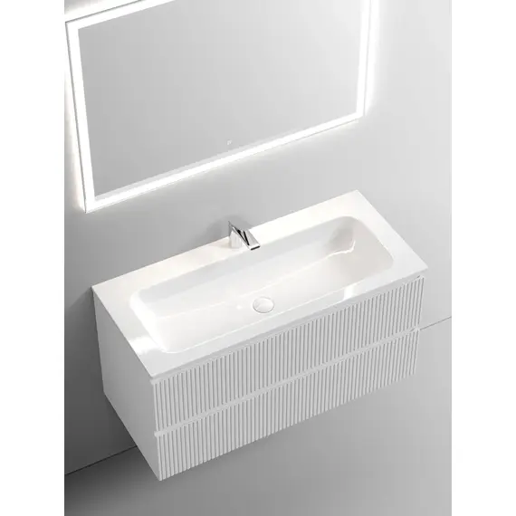 ТУМБА ПОДВЕСНАЯ SANCOS SNOB T 995Х445Х500, C ДВУМЯ ЯЩИКАМИ ОСНАЩЕННЫМИ ДОВОДЧИКАМИ, BIANCO, АРТ.SNT100W