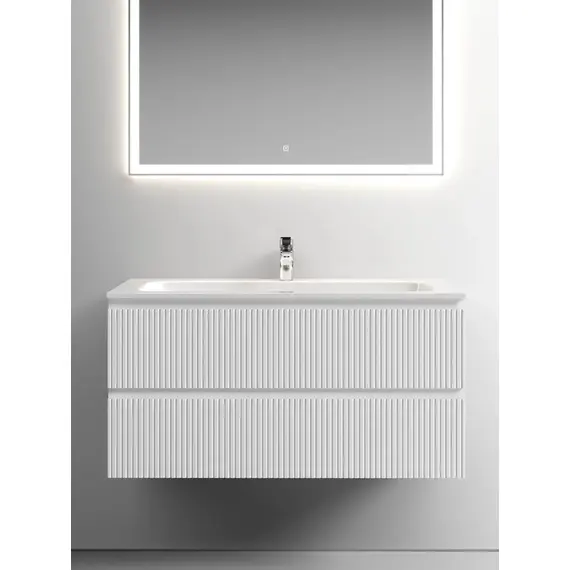 ТУМБА ПОДВЕСНАЯ SANCOS SNOB T 995Х445Х500, C ДВУМЯ ЯЩИКАМИ ОСНАЩЕННЫМИ ДОВОДЧИКАМИ, BIANCO, АРТ.SNT100W