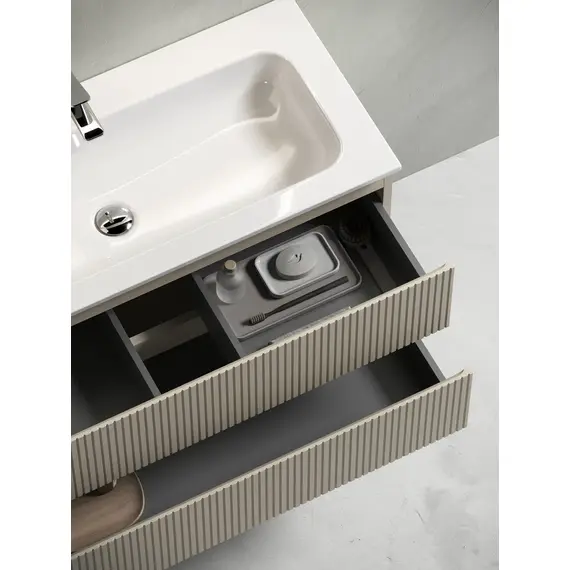 ТУМБА ПОДВЕСНАЯ SANCOS SNOB T 590Х445Х500, C ДВУМЯ ЯЩИКАМИ ОСНАЩЕННЫМИ ДОВОДЧИКАМИ, BEIGE SOFT , АРТ.SNT60CE