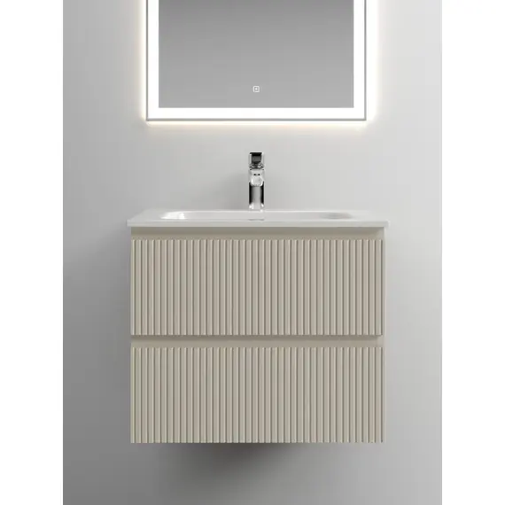 ТУМБА ПОДВЕСНАЯ SANCOS SNOB T 590Х445Х500, C ДВУМЯ ЯЩИКАМИ ОСНАЩЕННЫМИ ДОВОДЧИКАМИ, BEIGE SOFT , АРТ.SNT60CE