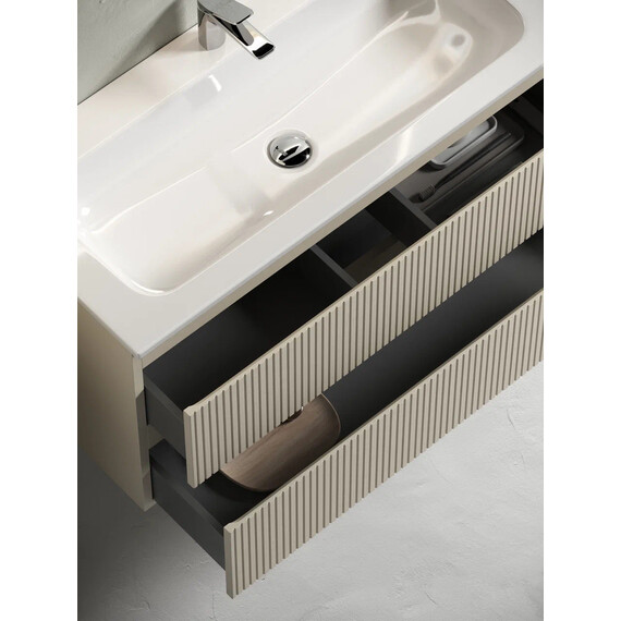 ТУМБА ПОДВЕСНАЯ SANCOS SNOB T 790Х445Х500, C ДВУМЯ ЯЩИКАМИ ОСНАЩЕННЫМИ ДОВОДЧИКАМИ, BEIGE SOFT , АРТ.SNT80CE