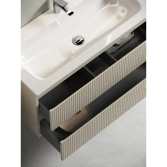 ТУМБА ПОДВЕСНАЯ SANCOS SNOB T 790Х445Х500, C ДВУМЯ ЯЩИКАМИ ОСНАЩЕННЫМИ ДОВОДЧИКАМИ, BEIGE SOFT , АРТ.SNT80CE