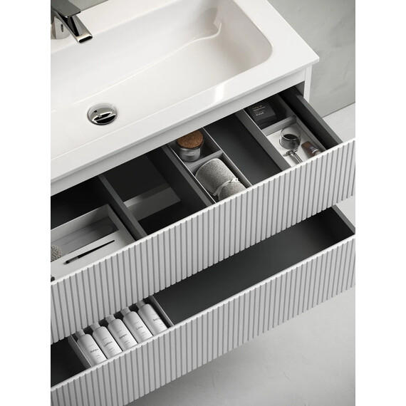 ТУМБА ПОДВЕСНАЯ SANCOS SNOB T 790Х445Х500, C ДВУМЯ ЯЩИКАМИ ОСНАЩЕННЫМИ ДОВОДЧИКАМИ, BIANCO, АРТ.SNT80W