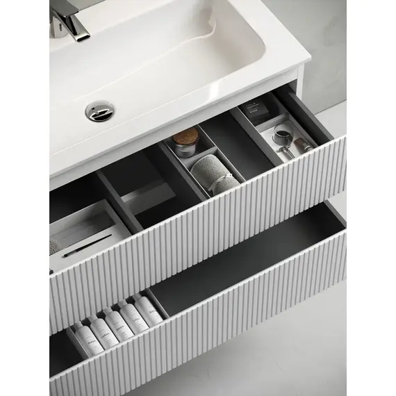 ТУМБА ПОДВЕСНАЯ SANCOS SNOB T 790Х445Х500, C ДВУМЯ ЯЩИКАМИ ОСНАЩЕННЫМИ ДОВОДЧИКАМИ, BIANCO, АРТ.SNT80W