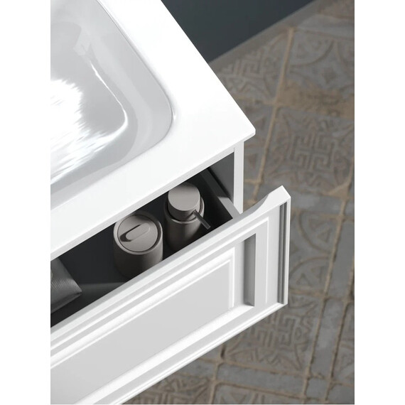 ТУМБА ПОДВЕСНАЯ SANCOS VERY C ОДНИМ  ЯЩИКОМ ОСНАЩЕННЫМ ДОВОДЧИКАМИ, ЛЕВАЯ, BIANCO, 995Х445Х406