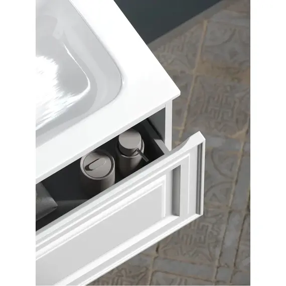 ТУМБА ПОДВЕСНАЯ SANCOS VERY C ОДНИМ  ЯЩИКОМ ОСНАЩЕННЫМ ДОВОДЧИКАМИ, ЛЕВАЯ, BIANCO, 995Х445Х406