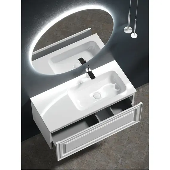 ТУМБА ПОДВЕСНАЯ SANCOS VERY C ОДНИМ ЯЩИКОМ ОСНАЩЕННЫМ ДОВОДЧИКАМИ, ПРАВАЯ, BIANCO, 995Х445Х406