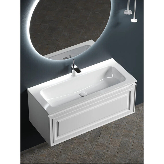 ТУМБА ПОДВЕСНАЯ SANCOS VERY C ОДНИМ ЯЩИКОМ ОСНАЩЕННЫМ ДОВОДЧИКАМИ, BIANCO, 995Х445Х406