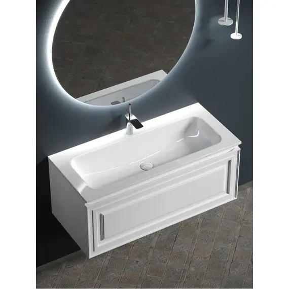 ТУМБА ПОДВЕСНАЯ SANCOS VERY C ОДНИМ ЯЩИКОМ ОСНАЩЕННЫМ ДОВОДЧИКАМИ, BIANCO, 995Х445Х406