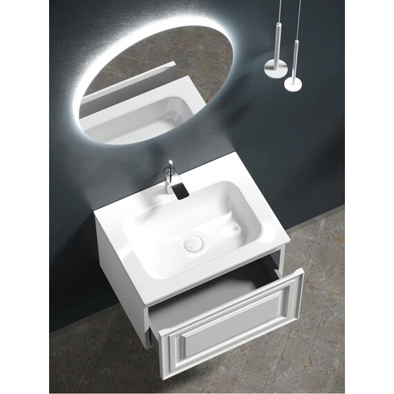 ТУМБА ПОДВЕСНАЯ SANCOS VERY C ОДНИМ ЯЩИКОМ ОСНАЩЕННЫМ ДОВОДЧИКАМИ, BIANCO, 590Х445Х406