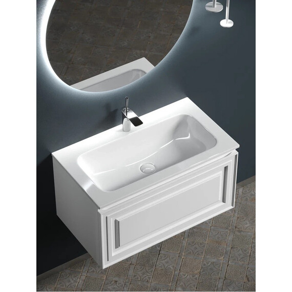 ТУМБА ПОДВЕСНАЯ SANCOS VERY C ОДНИМ ЯЩИКОМ ОСНАЩЕННЫМ ДОВОДЧИКАМИ, BIANCO, 790Х445Х406