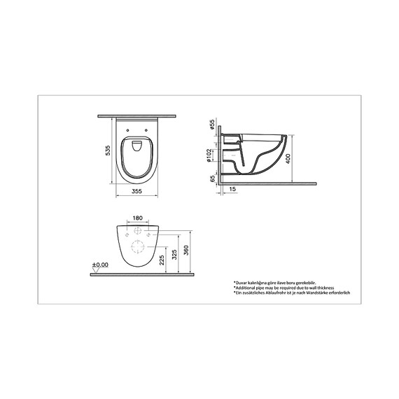 ПОДВЕСНОЙ УНИТАЗ VITRA S40 БЕЗОБОДКОВЫЙ