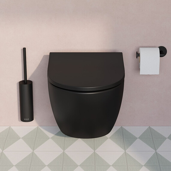 БЕЗОБОДКОВЫЙ ПОДВЕСНОЙ УНИТАЗ VITRA SENTO ЧЕРНЫЙ МАТОВЫЙ
