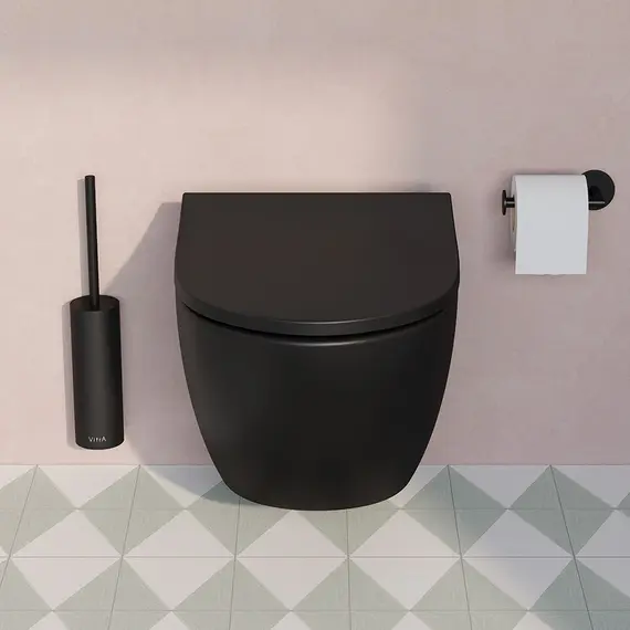 БЕЗОБОДКОВЫЙ ПОДВЕСНОЙ УНИТАЗ VITRA SENTO ЧЕРНЫЙ МАТОВЫЙ