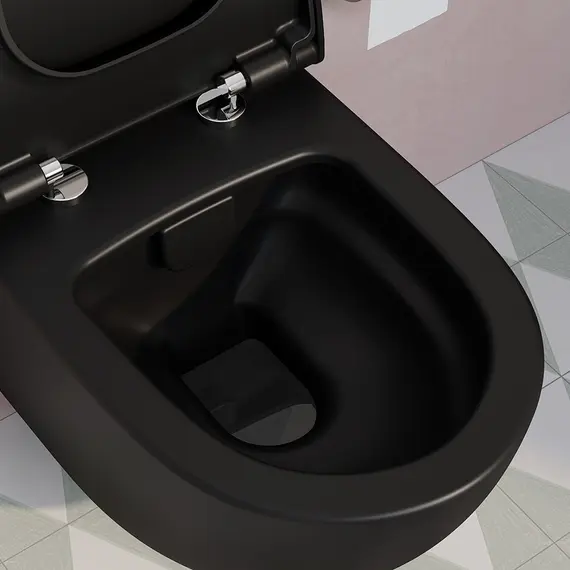 БЕЗОБОДКОВЫЙ ПОДВЕСНОЙ УНИТАЗ VITRA SENTO ЧЕРНЫЙ МАТОВЫЙ