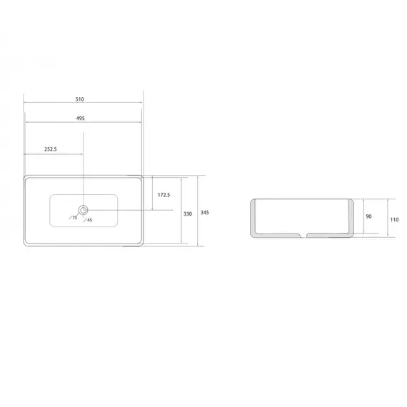 РАКОВИНА НАКЛАДНАЯ ABBER RECHTECK AC2207REGEN ХАМЕЛЕОН