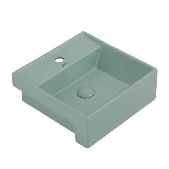 РАКОВИНА НАКЛАДНАЯ ABBER RECHTECK AC2208MCG СВЕТЛО-ЗЕЛЕНАЯ МАТОВАЯ