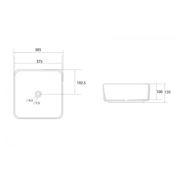 РАКОВИНА НАКЛАДНАЯ ABBER RECHTECK AC2211MG СЕРАЯ МАТОВАЯ